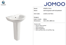 Load image into Gallery viewer, JOMOO wall hung basin with full pedestal 12103-1/11P-I011