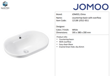 Load image into Gallery viewer, JOMOO countertop basin  595 x 380 x 200mm 12138-1/01Z-I011