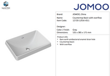 Load image into Gallery viewer, JOMOO countertop basin  535 x 385 x 175mm 12720-1/01K-I011
