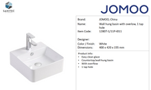 Load image into Gallery viewer, JOMOO wall hung basin 400 x 420 x 155mm 12807-1/11P-I011