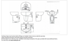 Load image into Gallery viewer, JOMOO wall hung basin with half pedestal 12808-1/11P-I011