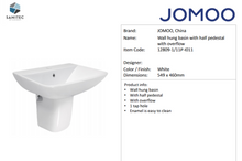 Load image into Gallery viewer, JOMOO wall hung basin w/ half pedestal 12809-1/11P-I011