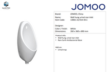 Load image into Gallery viewer, JOMOO wall hung urinal 260x360x690mm rear 13065-2Z/31K-I011