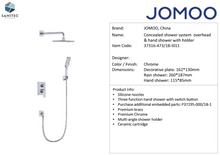 Load image into Gallery viewer, JOMOO concealed shower system Chrome 37316-473/1B-I011