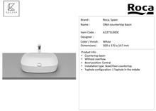 Load image into Gallery viewer, Roca Ona countertop basin w/o overflow A3275L000C