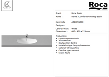 Load image into Gallery viewer, Roca Berna-XL undercounter basin 660x420 A32789G000