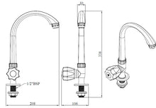 Load image into Gallery viewer, Sparsh Pearl HI-FLO swan neck sink cock (T/M) w/ flange HFL-1318