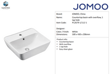 Load image into Gallery viewer, JOMOO countertop basin  500 x 430 x 206mm P12679-1/11Z-1