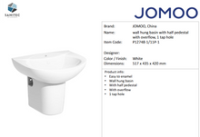Load image into Gallery viewer, JOMOO wall hung basin with half pedestal P12748-1/11P-1