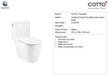Load image into Gallery viewer, Cotto Simply Connect Touchless One-piece Toilet 4.5 lpf C103357