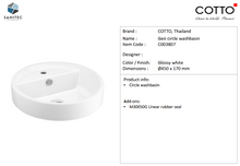 Load image into Gallery viewer, Cotto Geo circle Wash basin Glossy White C003807