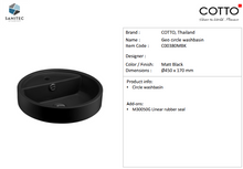 Load image into Gallery viewer, Cotto Geo circle Wash basin Black C00380MBK