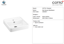 Load image into Gallery viewer, Cotto Geo Square Washbasin White C003817WH