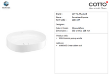 Load image into Gallery viewer, Cotto Sensation Oval Basin White C003437