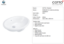 Load image into Gallery viewer, Cotto Marlow 55 Undercounter Basin C017