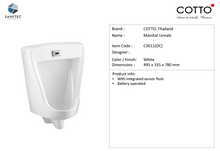 Load image into Gallery viewer, Cotto Marshal urinal with sensor flush C3011(DC)