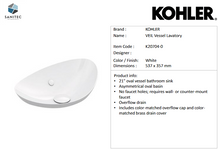 Load image into Gallery viewer, Kohler lavatory vessel Veil K20704-0