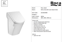Load image into Gallery viewer, Roca Hall wall hung urinal 300x280x490mm A35362E000