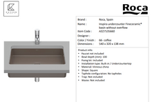 Load image into Gallery viewer, Roca Inspira UCT basin 605x390mm coffee A327535660