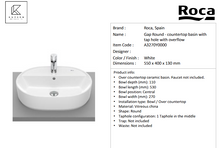 Load image into Gallery viewer, Roca GAP ROUND countertop basin with overflow, with tap hole A3270Y0000