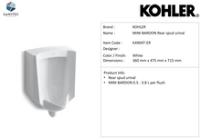 Load image into Gallery viewer, Kohler Eco Urinal Rear Spud Bardon K4904T-ER-0