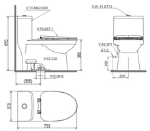 Load image into Gallery viewer, Viglacera 1pc dual flush toilet MK2