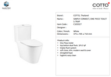 Load image into Gallery viewer, Cotto Simply Connect One Piece Watercloset C103327