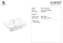 Load image into Gallery viewer, Cotto Pose Wall hung washbasin with towel rail SC006317