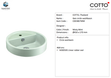 Load image into Gallery viewer, Cotto Geo circle Wash basin Misty Mint C003807MM