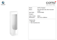 Load image into Gallery viewer, Cotto Hercules back inlet, floor mounted Urinal C31207BI