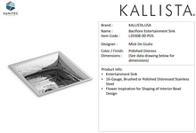 Load image into Gallery viewer, Kallista Bacifiore Entertainment Sink L20308-00-PDS