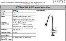 Load image into Gallery viewer, TCK Sensor Kitchen Tap Capacitive DC 6V 201LT78 AC/DC