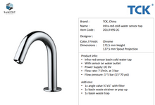 Load image into Gallery viewer, TCK Basin Tap (Sensor at Outlet) DC 6V 201LT49S DC