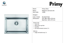 Load image into Gallery viewer, Primy Radius 25 Countertop Single Bowl 1109S