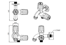 Load image into Gallery viewer, Sparsh Pearl STANDARD 2in1 bib tap w/ flange 15mm white TS-108