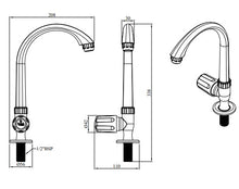 Load image into Gallery viewer, Sparsh Pearl STANDARD swan neck type sink cock I (T/M) 15mm TS-115