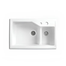 Load image into Gallery viewer, Kohler Indio Smart Divide Large/Medium Self-Rimming Sink K3885T-1S-0