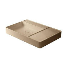 Load image into Gallery viewer, COTTO Quil lavatory 3 tap holes left shelf taupe CPW0500