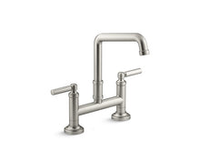 Load image into Gallery viewer, Kallista Quincy Deck-mount Bridge Faucet, Lever Handles P25001-00-AG
