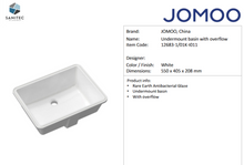 Load image into Gallery viewer, JOMOO undermount basin  550 x 405 x 208mm 12683-1/01K-I011
