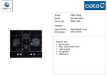 Load image into Gallery viewer, CATA LCI 6031 BK Gas Hob Glass 0804.1500
