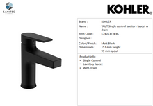 Load image into Gallery viewer, Kohler TAUT single control basin faucet K74013T-4-BL
