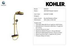 Load image into Gallery viewer, Kohler Anthem Shower Column Themostatic Brushed Moderne Brass K26334T-9-2MB
