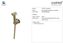 Load image into Gallery viewer, Cotto Quil bidet handspray set (gold) CPF982BR#GR2
