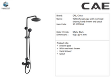 Load image into Gallery viewer, Cae York wall mounted shower pipe with hand &amp; overhead shower and spout 37.2077PBR
