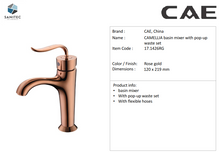 Load image into Gallery viewer, Cae Camellia basin mixer with pop-up waste set 17.1426RG
