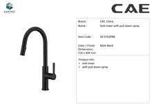 Load image into Gallery viewer, Cae Sink mixer with pull down spray 50.3763PBR
