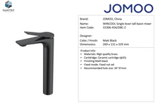 Load image into Gallery viewer, JOMOO Wincool 1lever tall basin mixer black 32306-456/DBC-Z
