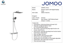 Load image into Gallery viewer, JOMOO shower system w/ digital display mixer 36603-724/1B-1
