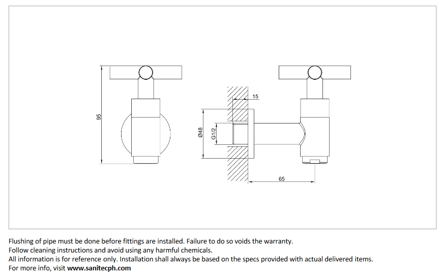 Cae Angle Valve 1/2 x 1/2 91.2907RG – Sanitec Import Ventures